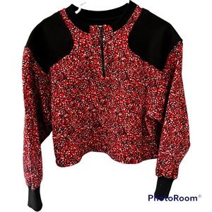 REBECCA MINKOFF Sara Floral-print cropped sweatshirts